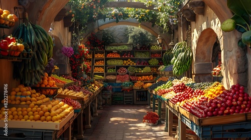 Vibrant Colorful Food Market A Global Culinary Culture Gathering photo