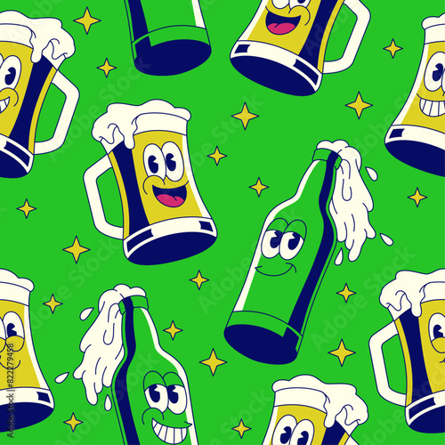 Summer Beer Pattern Design Illustration © bazzier