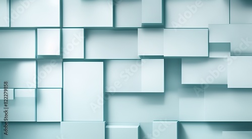 Blue Blocks Wall Background. Made with Generative AI Technology