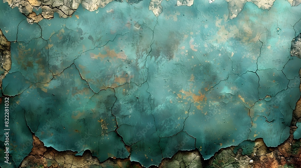 Weathered and Distressed Teal Abstract Surface Texture Cracked Antique Patina on Rustic Metallic Background Weathered and Distressed Teal Abstract Surface Texture Cracked Antique Patina on Rustic Metallic Background