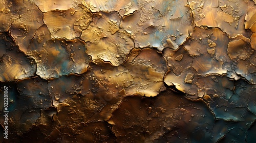 Weathered and Textured Abstract Background with Rustic Copper and Bronze Tones