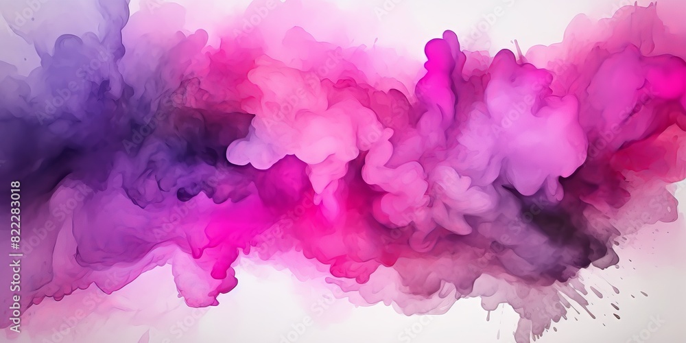 pink  purple  watercolor texture background,  pink smoke cloud wave painting,  pink purple splash art ink paint banner,