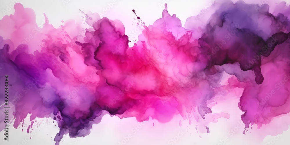 pink  purple  watercolor texture background,  pink smoke cloud wave painting,  pink purple splash art ink paint banner,