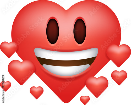 Happy Heart Surrounded With Community Of Smaller Hearts Emoji Icon