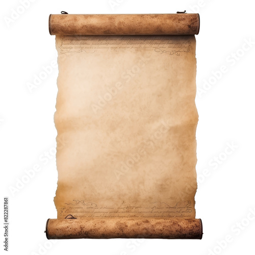 Obraz na płótnie Old Medieval Paper Sheets Isolated on transparent background, png, cut out. w salonie