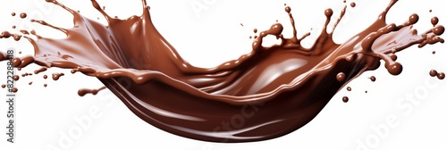 chocolate splash on white background, liquid drink splash