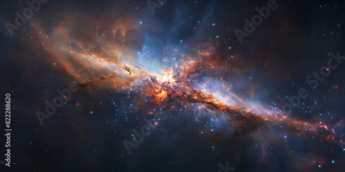 Night sky Universe filled with stars and nebula Galaxy abstract cosmos background photo