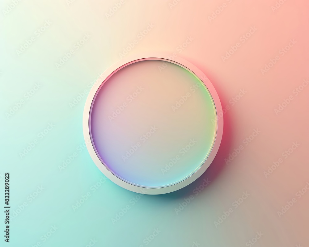 Minimal modern image of a circle icon with rainbow colors, centered on a clean pastel background, harmonious colors, clean lines Minimal modern image of a circle icon with rainbow colors, centered on a clean pastel background, harmonious colors, clean lines