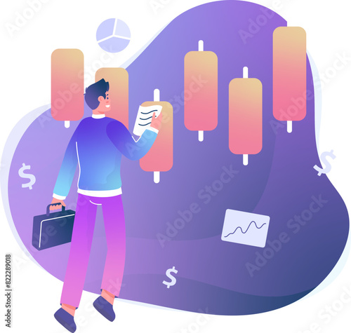 stock market concept with analysts
