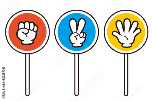 Wallpaper Mural ジャンケンのイラスト。グーチョキパー。 Torontodigital.ca