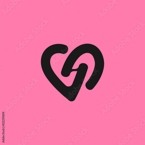 h love heart minimalist logo