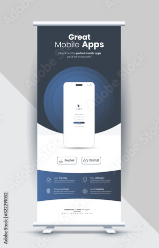 App Promotional Rollup Banner Template Design