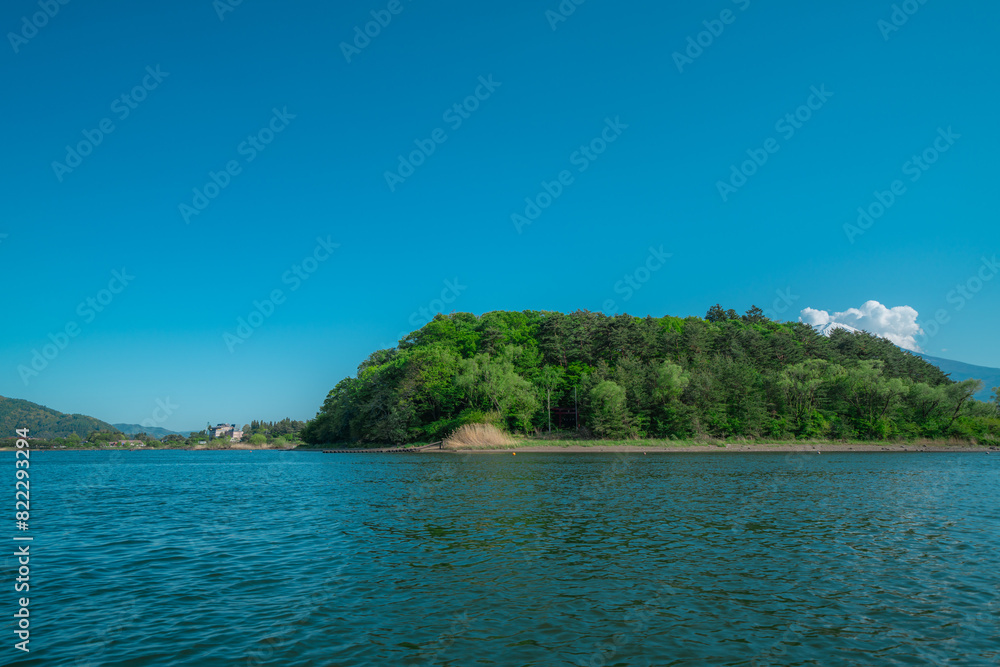 Fototapeta premium 河口湖の上から見る富士山