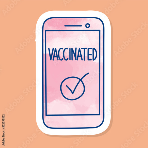 Digital covid-19 vaccine certificate color sticker