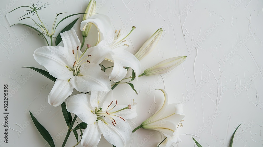 Fototapeta premium Ethereal Blossoms Dancing on Alabaster