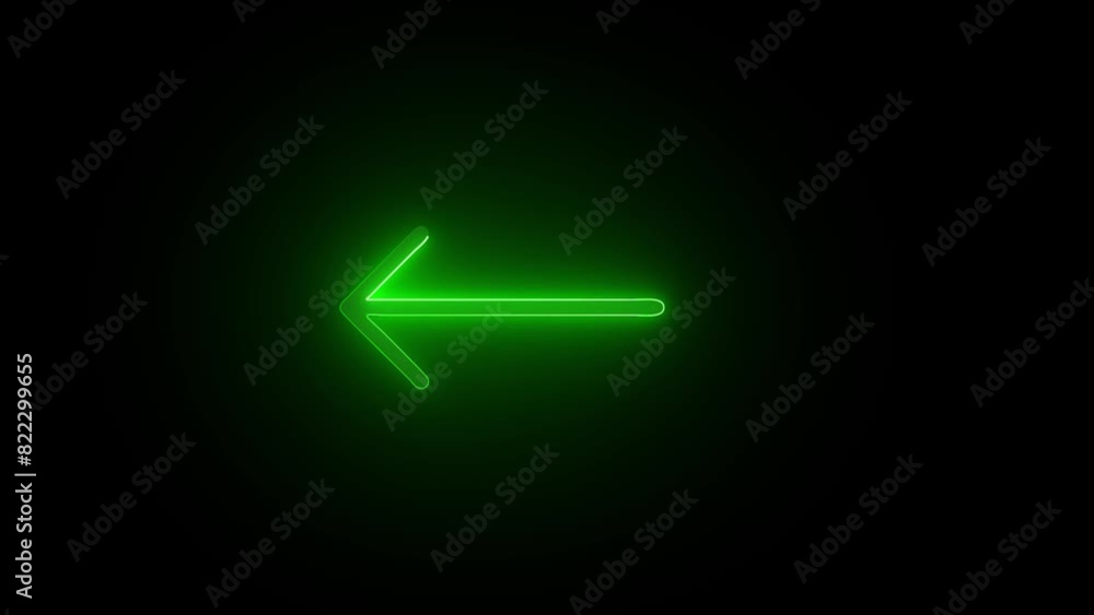 Neon arrow sign. Flashing neon icon on left bank. Glowing left abstract directional icon animation. suited for the video's introduction or left arrow neon glow icon black background. Neon arrow sign. Flashing neon icon on left bank. Glowing left abstract directional icon animation. suited for the video's introduction or left arrow neon glow icon black background.
