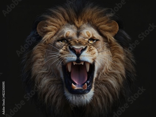 Lion s Roar_A Powerful Portrait on Black Background 4