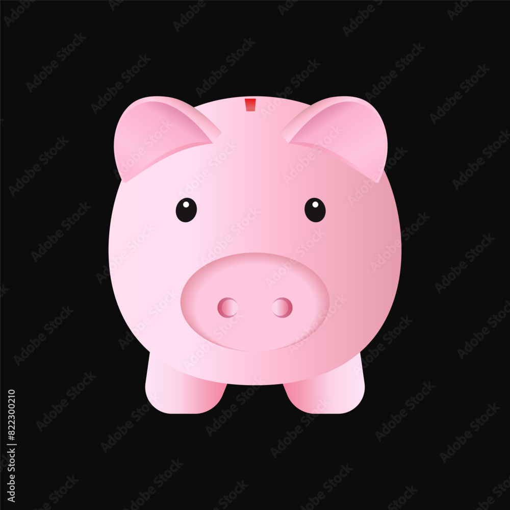 cute piggy bank vector illustration on black background cute piggy bank vector illustration on black background