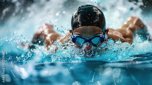 swimmer in swimming pool