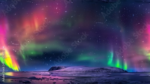 Wallpaper Mural sky full of multi colored northern lights and stars  Torontodigital.ca