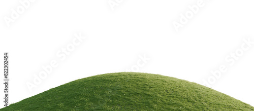 Foto Hills with grass on a transparent background. 3D rendering.