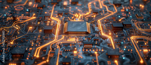 Frontal view of an electric circuit board