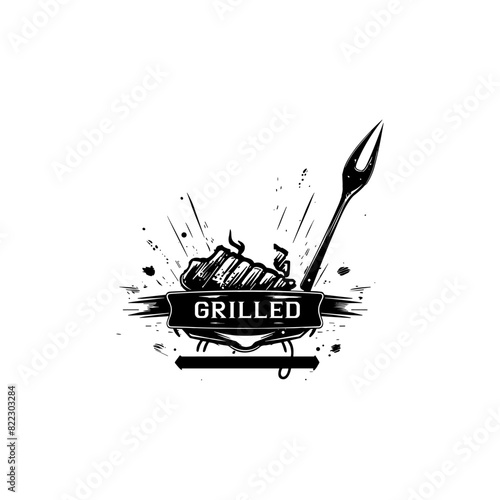 Vintage barbeque style logo vector illustration