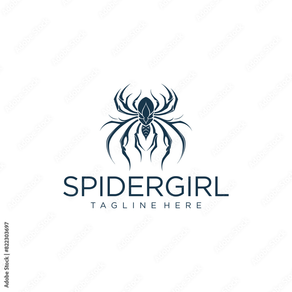 Spider girl logo vector illustration Spider girl logo vector illustration