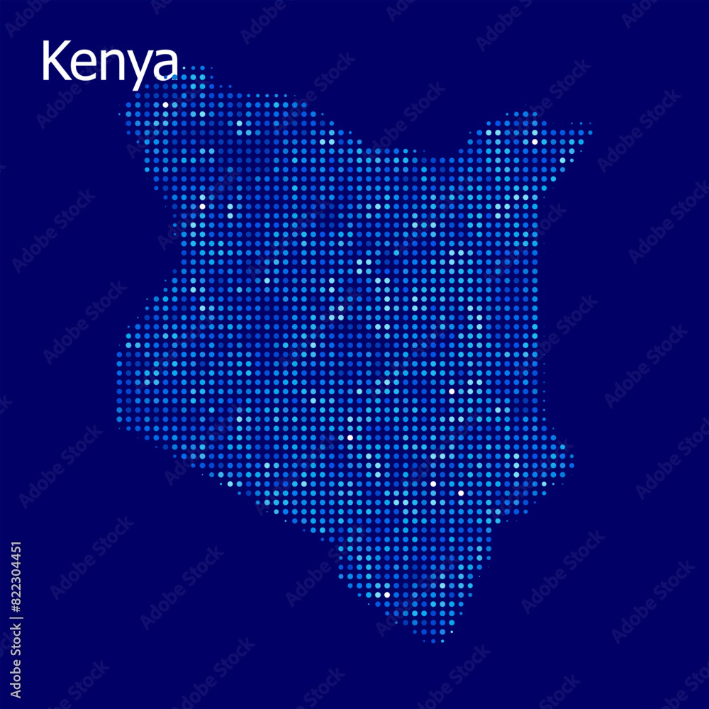 Obraz premium kenya dotted map1