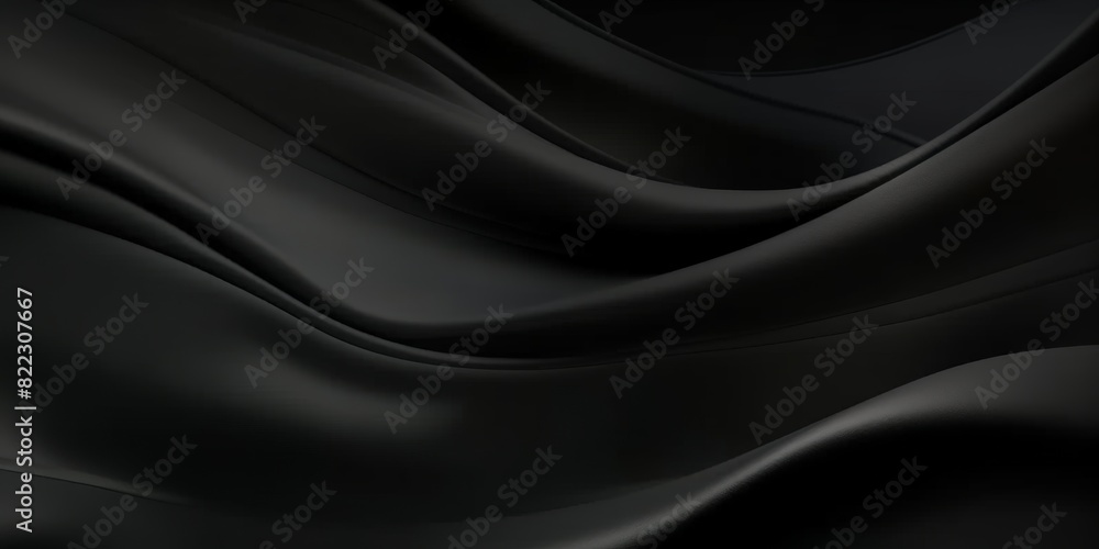 Black background with soft waves,black silk smooth waves pattern backdrop design . Black satin silk luxury wave cloth background. banner Black background with soft waves,black silk smooth waves pattern backdrop design . Black satin silk luxury wave cloth background. banner