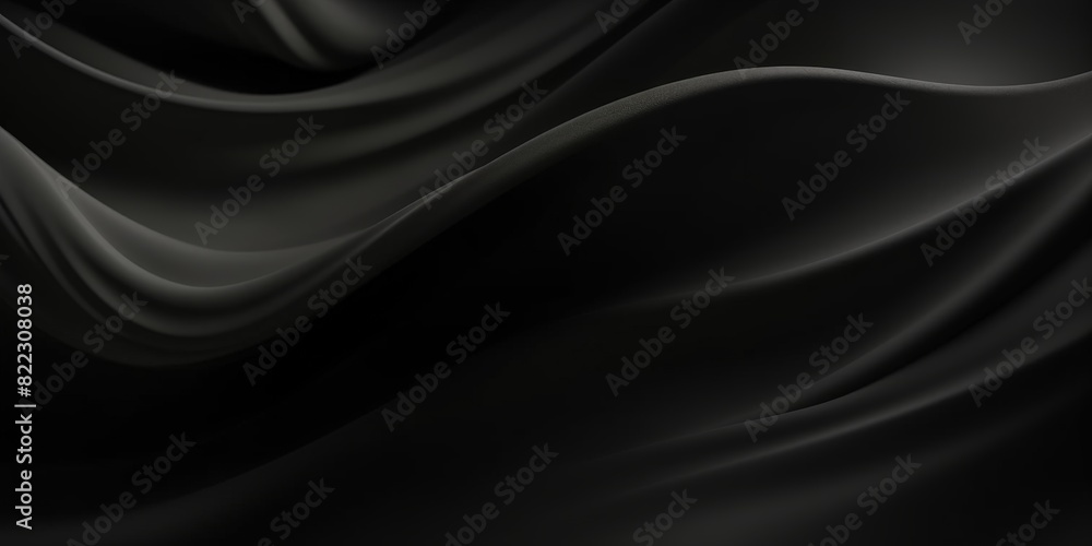 Black background with soft waves,black silk smooth waves pattern backdrop design . Black satin silk luxury wave cloth background. banner Black background with soft waves,black silk smooth waves pattern backdrop design . Black satin silk luxury wave cloth background. banner