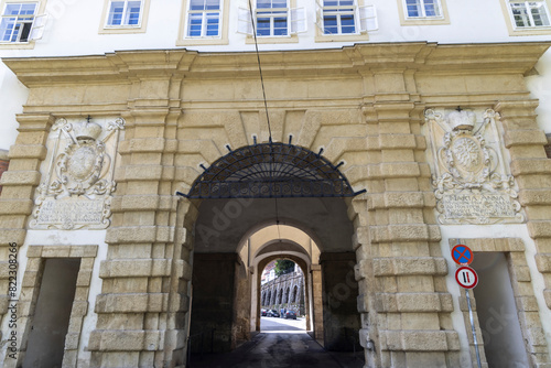 Obraz na płótnie Old St. Paul's Gate or Paulustor in Graz, Austria w salonie