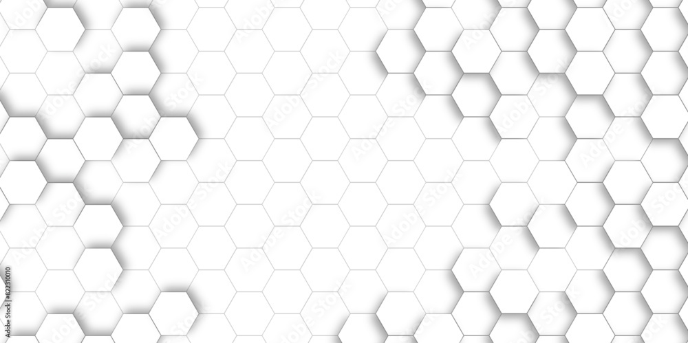 White hexagonal background. Luxury white pattern. Vector Illustration. 3D futuristic abstract honeycomb mosaic white background. geometric mesh cell texture. modern futuristic wallpaper.