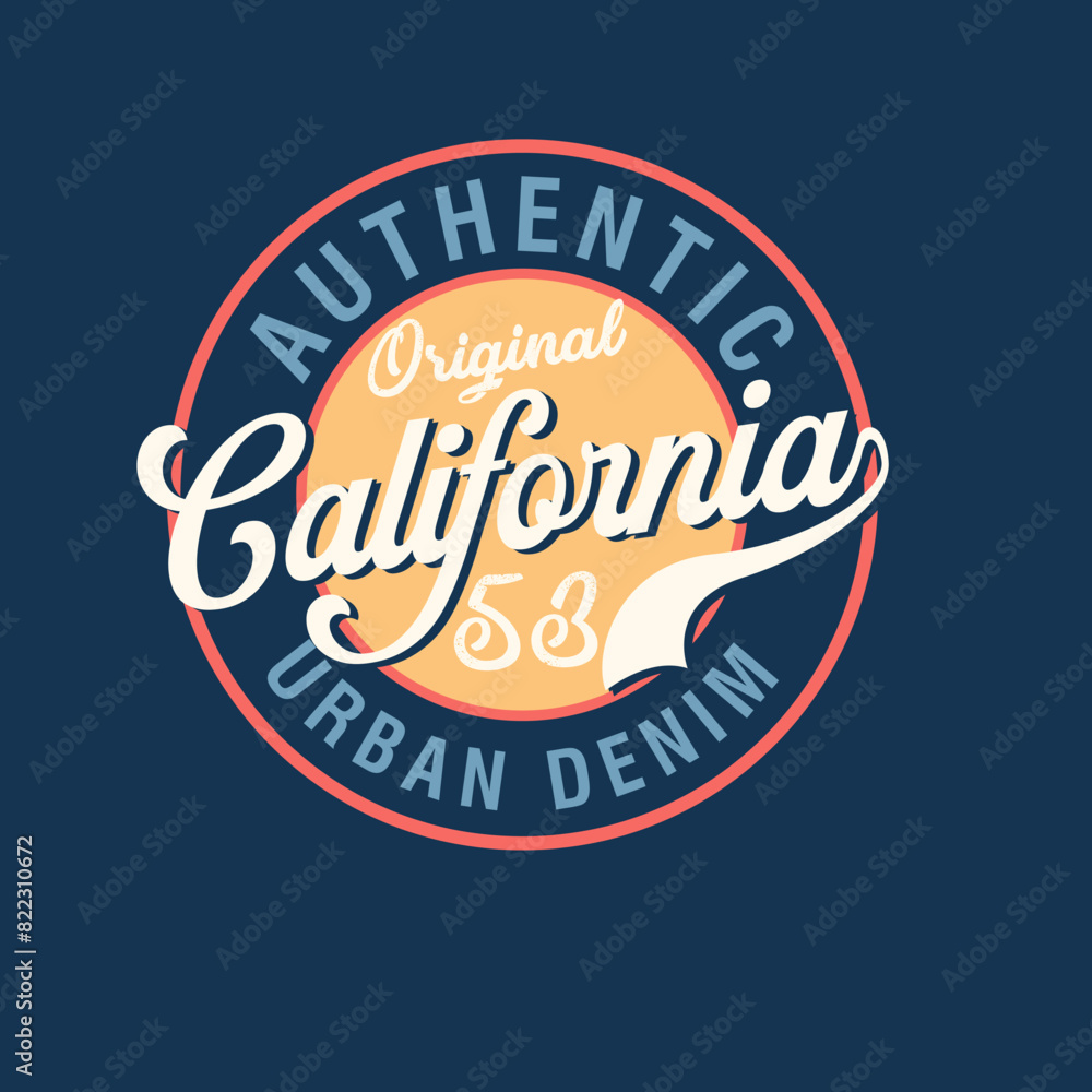 Authentic Original California denim typography t shirt design