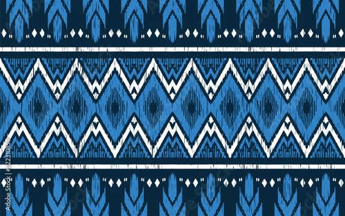 Ethnic abstract ikat art. Seamless pattern in tribal, folk embroidery, and Mexican style. Aztec geometric art ornament print.Design for carpet, wallpaper, clothing, wrapping, fabric, cover, textile