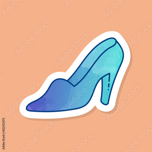 Women high heels color sticker