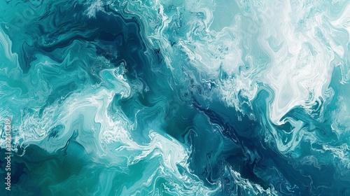 abstract teal and white ocean wave texture painterly digital art