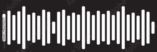 Audio technology, music sound waves vector icon illustration. Sound waves vector illustration
