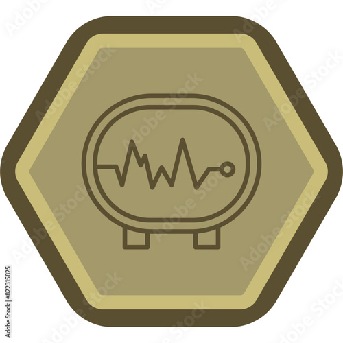 Electrocardiogram Line Polygon Icon