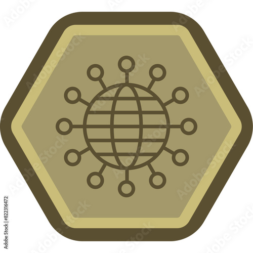 Global Infrastructure Line Polygon Icon photo