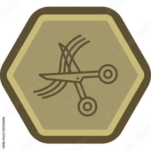 Hair Cuting Line Polygon Icon