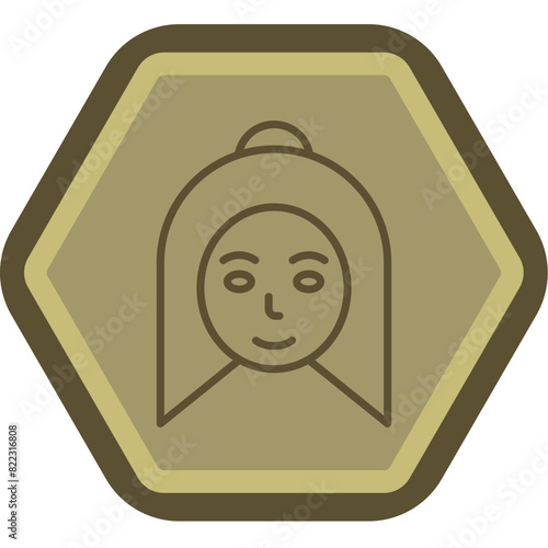 Facial Line Polygon Icon