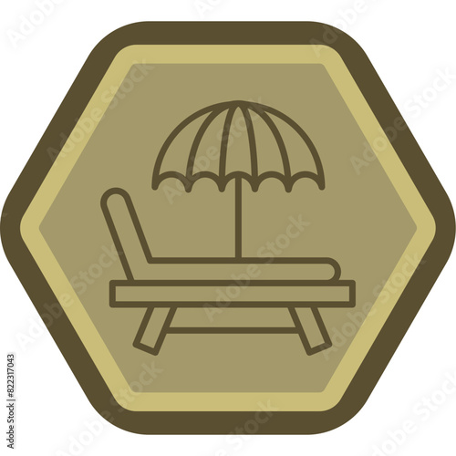 Sunbed Line Polygon Icon