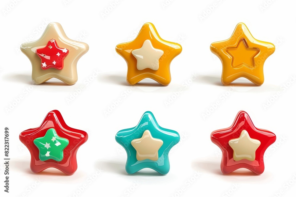 Icons set featuring stars in modern format Icons set featuring stars in modern format
