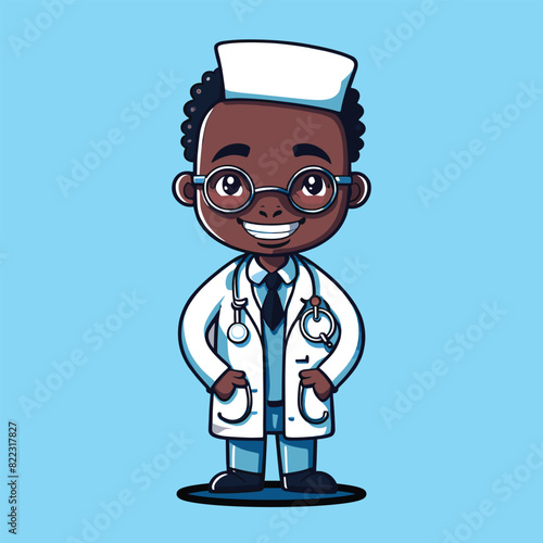 doctor with stethoscope african american man