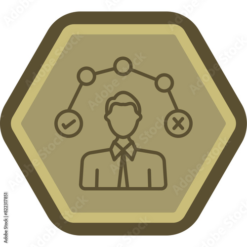 decision Line Polygon Icon