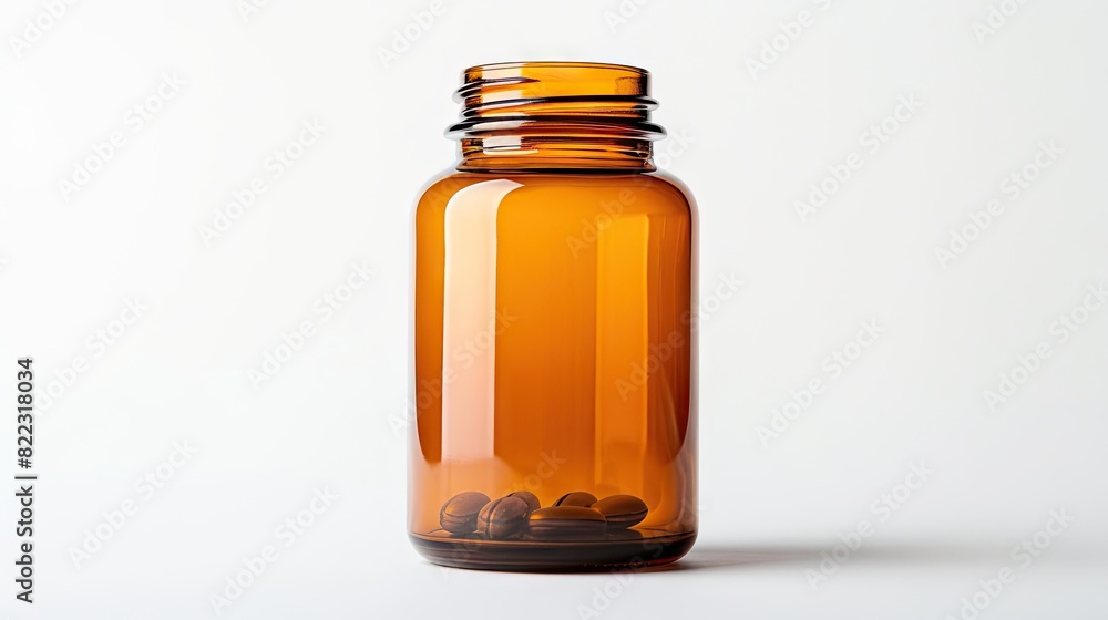 Ethereal Elixir: Brown Glass Bottle on White Table
