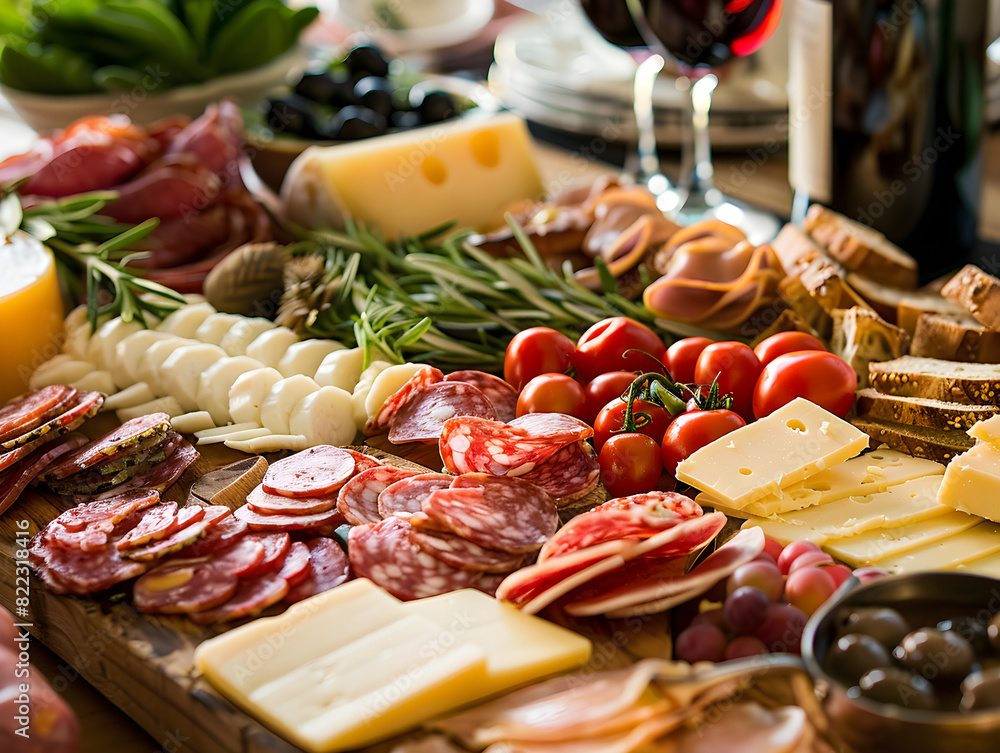 Luxurious Charcuterie Board with Cured Meats, Cheeses, Fresh Vegetables, Olives, Bread, and Red Wine - Perfect for Gourmet Catering, Wine Tastings, and Upscale Gatherings Luxurious Charcuterie Board with Cured Meats, Cheeses, Fresh Vegetables, Olives, Bread, and Red Wine - Perfect for Gourmet Catering, Wine Tastings, and Upscale Gatherings