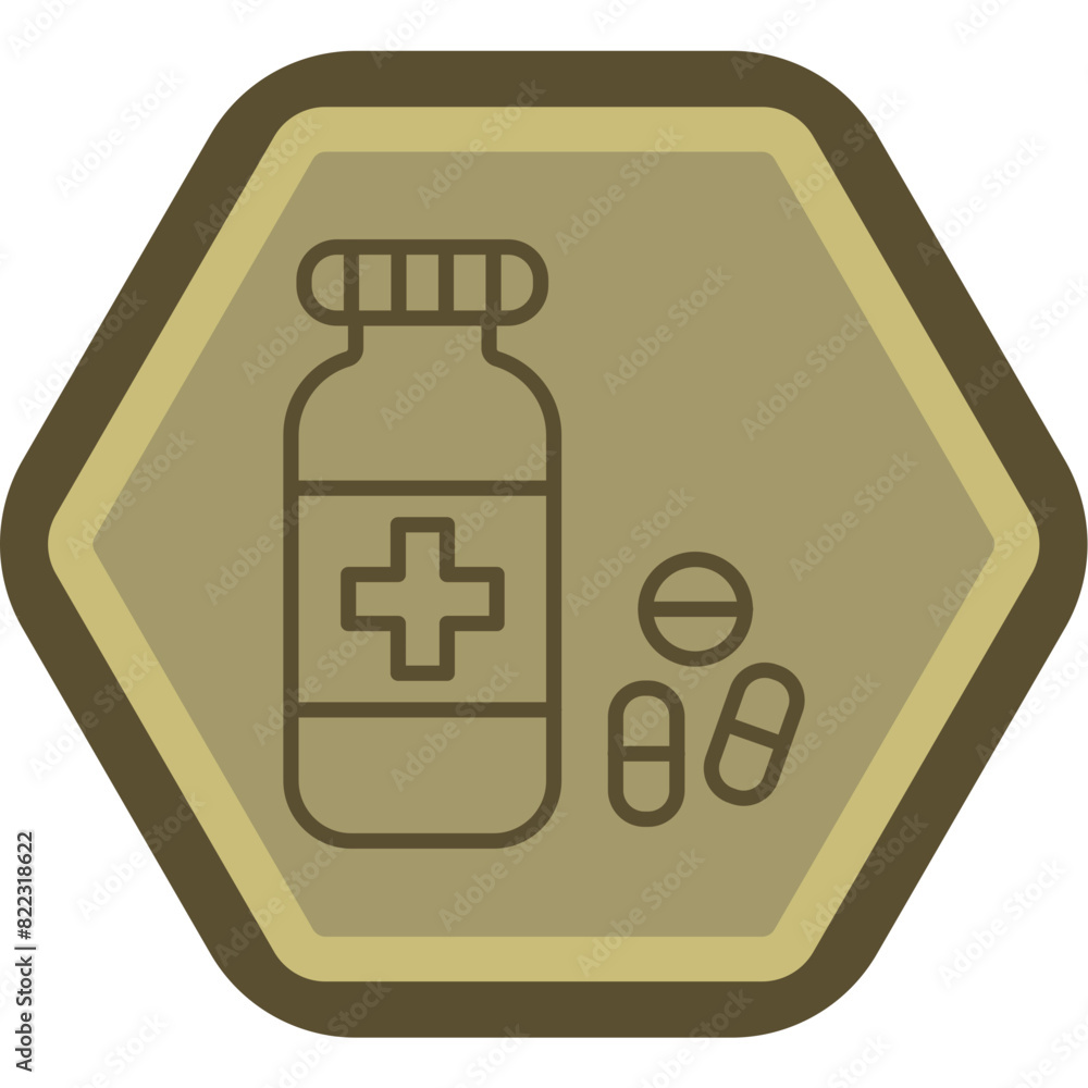 Naklejka premium Pills Bottle Line Polygon Icon