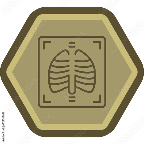X Ray Line Polygon Icon